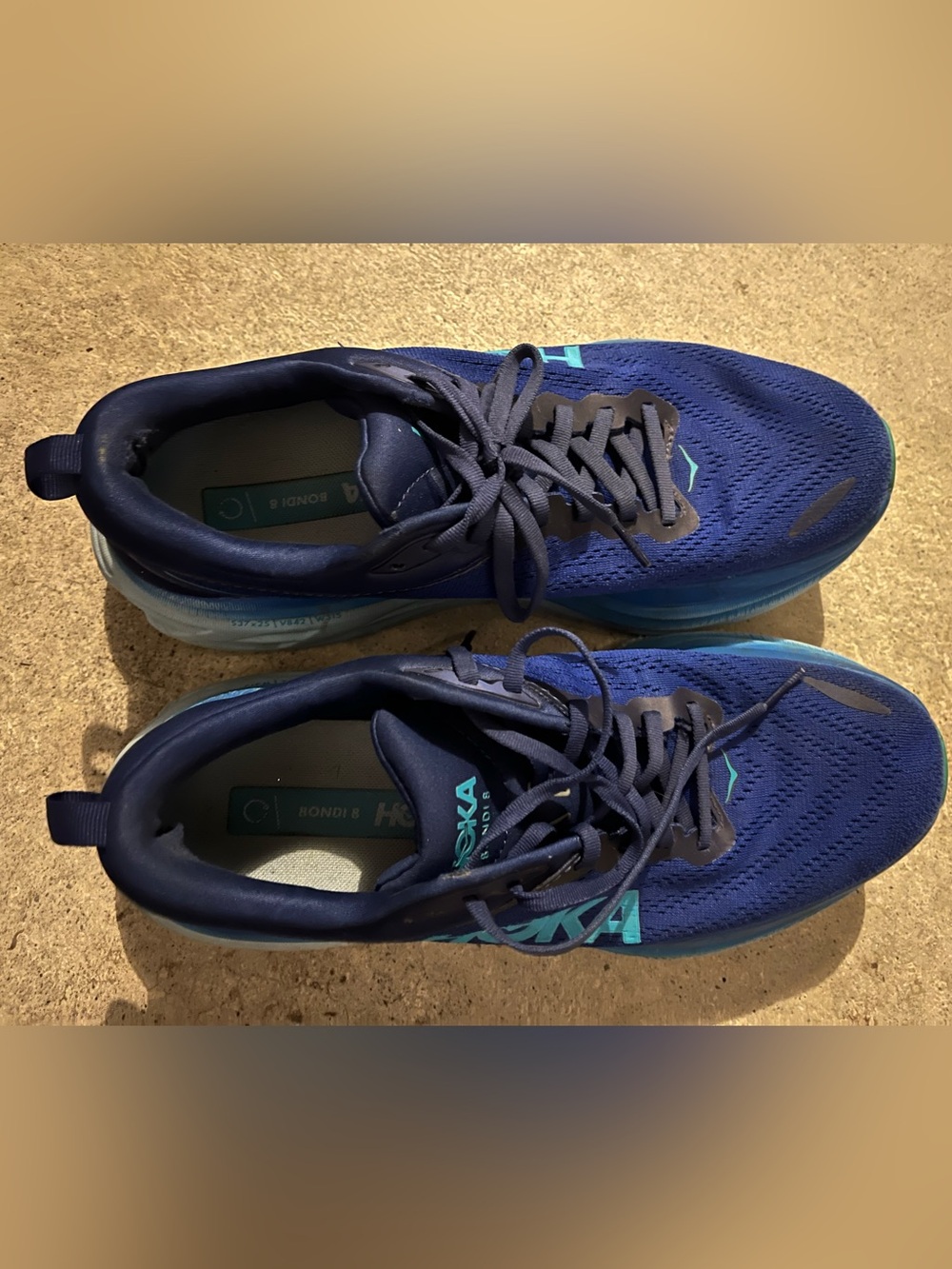 Hoka Men’s Bondi 8 Blue Outer Space Running Shoes 10.5D - Picture 7 of 10